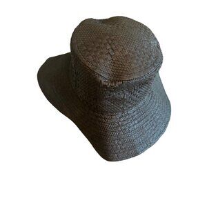 Four Buttons San Diego hat Company Black Woven Beach Sun Hat One Size